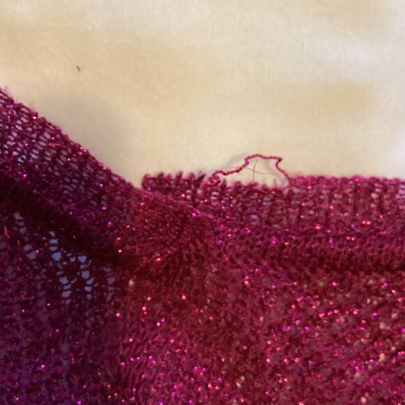 Women's Christmas Pink Glittery Stretchy Sweater V-Neck Parties New Year - Picture 5 of 5